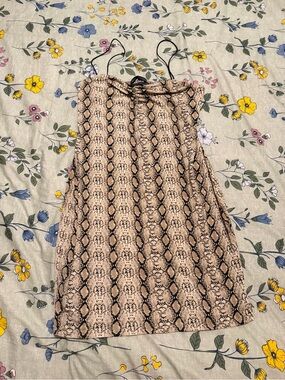 Urban Outfitters Beige & Black Snake-Print Bodycon dress